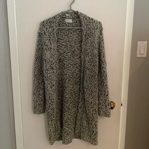 [M] Poof Apparel - Cozy Black and White Knit Cardigan